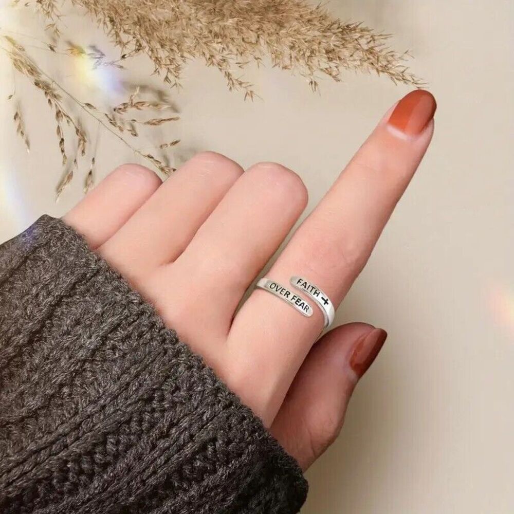 Faith Over Fear Adjustable Ring